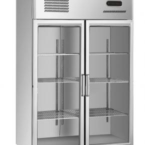 S/Steel 2- Glass Door Kitchen Refrigerator