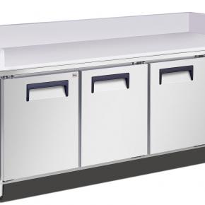 S/Steel 3-Door Marble Tabletop Undercounter Chiller