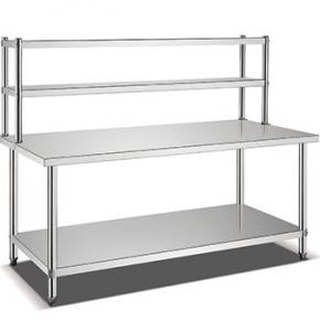 S/Steel Double-Deck Shelves With Double-Deck Worktable