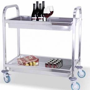 S/Steel Two-Layer Wine Trolley