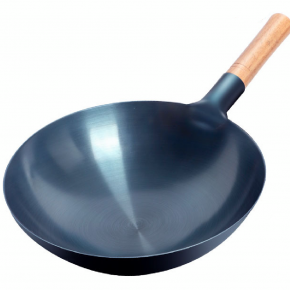 Wooden Handle Iron Wok